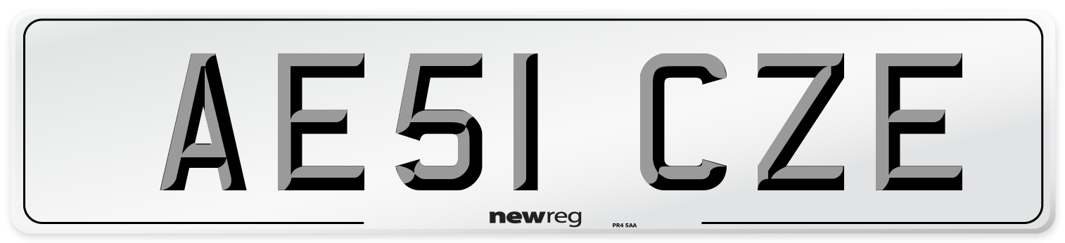AE51 CZE Number Plate from New Reg